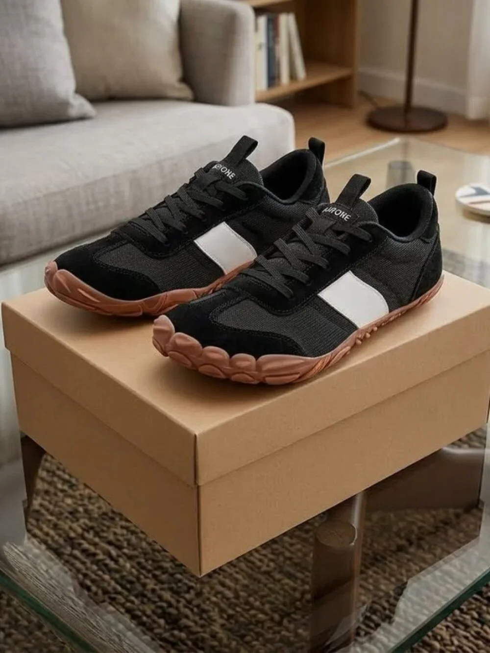 Black Barefoot Minimalist Trail Hiking Shoes